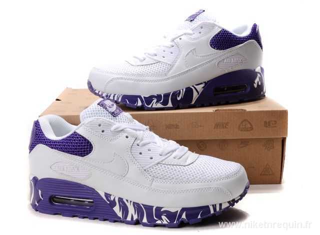 violet et blanc chaussures Nike Air Max 90 (2)